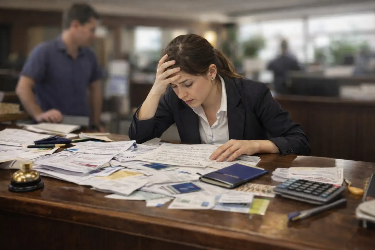 Otel resepsiyon evrak karmaşası